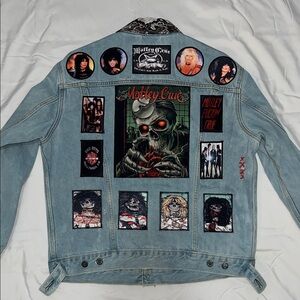 Levi's Acid Wash fully custom one of a kind Motley Crue Jean jacket Large